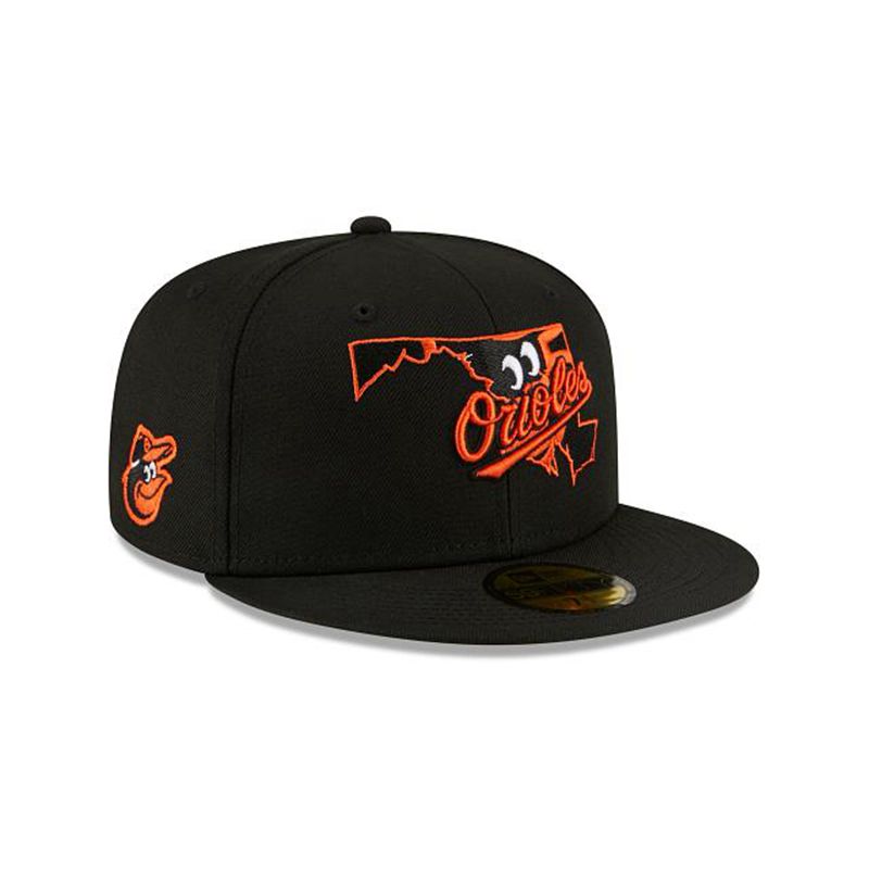 MLB Baltimore Orioles Local 59Fifty Fitted (DBD6236) - Black New Era Caps